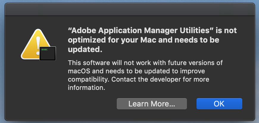 Adobe application manager osx catalina